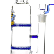 Load image into Gallery viewer, Glass Double Disc Perc Bong Blue HoneyComb