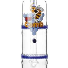 Load image into Gallery viewer, Glass Double Disc Perc Bong Blue HoneyComb
