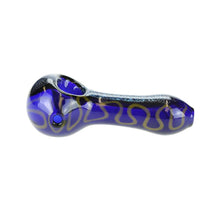 Load image into Gallery viewer, Blue and Yellow Dichro Glass Spoon