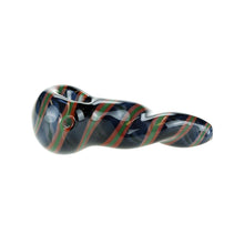 Load image into Gallery viewer, Red and Green Twisted Glass Pipe