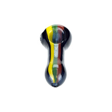 Load image into Gallery viewer, Black Rasta Glass Spoon
