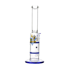 Load image into Gallery viewer, Glass Double Disc Perc Bong Blue HoneyComb
