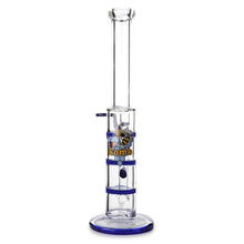 Load image into Gallery viewer, Glass Triple Disc Perc Bong Blue HoneyComb