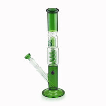 Load image into Gallery viewer, Straight Tube Bong with Ice Notches and Splash Guard Green