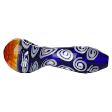 Load image into Gallery viewer, Spoon Pipe Honeycomb Blue Swirl