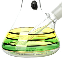 Load image into Gallery viewer, Rasta style beaker bong with coiled spiral perc
