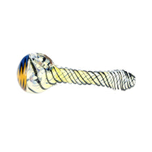 Load image into Gallery viewer, Black Spiral Colour Changing Glass Pipe
