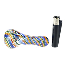 Load image into Gallery viewer, Striped Glass Spoon Pipe
