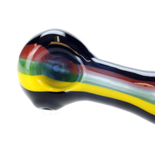 Load image into Gallery viewer, Black Rasta Glass Spoon

