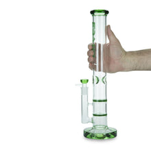 Load image into Gallery viewer, Cylinder Bong with Twin Honeycomb Percs and Ice Pinch
