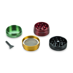 4 Part 1.5" Aluminium Rasta Pocket Grinder with Sifter