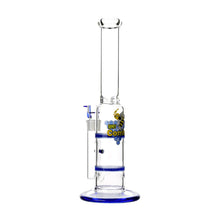 Load image into Gallery viewer, Glass Double Disc Perc Bong Blue HoneyComb
