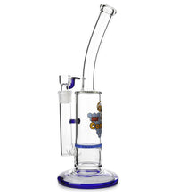 Load image into Gallery viewer, Glass Single Disc Perc Bent Neck Bong Blue HoneyComb

