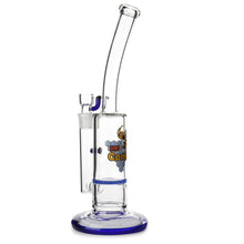 Load image into Gallery viewer, Glass Single Disc Perc Bent Neck Bong Blue HoneyComb
