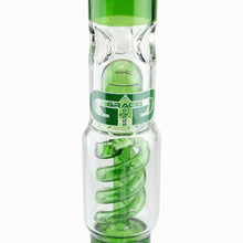 Load image into Gallery viewer, Straight Tube Bong with Ice Notches and Splash Guard Green
