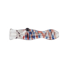 Load image into Gallery viewer, Colour Raked Glass One Hitter Pipe With Flat Mouth
