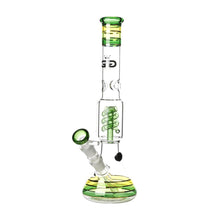 Load image into Gallery viewer, Rasta style beaker bong with coiled spiral perc
