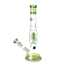 Load image into Gallery viewer, Rasta style beaker bong with coiled spiral perc
