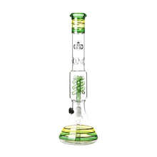 Load image into Gallery viewer, Rasta style beaker bong with coiled spiral perc
