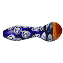 Load image into Gallery viewer, Spoon Pipe Honeycomb Blue Swirl
