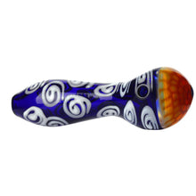 Load image into Gallery viewer, Spoon Pipe Honeycomb Blue Swirl
