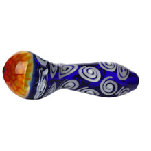 Load image into Gallery viewer, Spoon Pipe Honeycomb Blue Swirl
