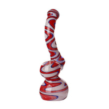 Load image into Gallery viewer, Swirly Glass Bubblers Red, White and Blue
