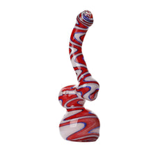 Load image into Gallery viewer, Swirly Glass Bubblers Red, White and Blue
