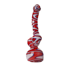 Load image into Gallery viewer, Swirly Glass Bubblers Red, White and Blue

