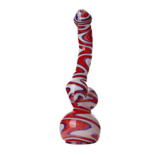 Load image into Gallery viewer, Swirly Glass Bubblers Red, White and Blue
