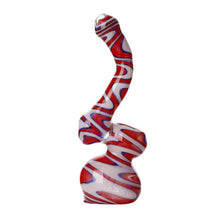 Load image into Gallery viewer, Swirly Glass Bubblers Red, White and Blue
