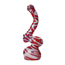 Load image into Gallery viewer, Swirly Glass Bubblers Red, White and Blue
