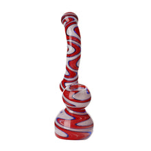 Load image into Gallery viewer, Swirly Glass Bubblers Red, White and Blue
